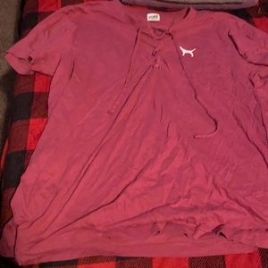 Pink size L tie front color purple